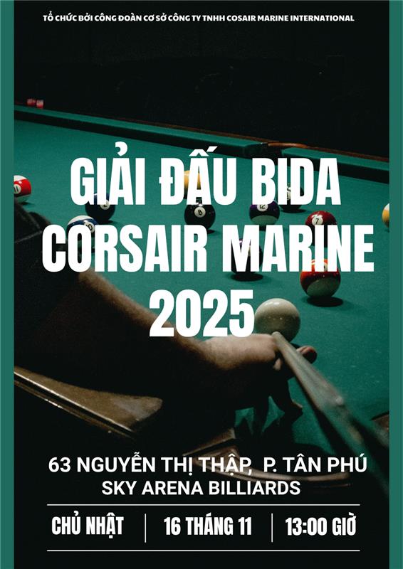 Môn thi Bida Công ty TNHH Corsair Marine International